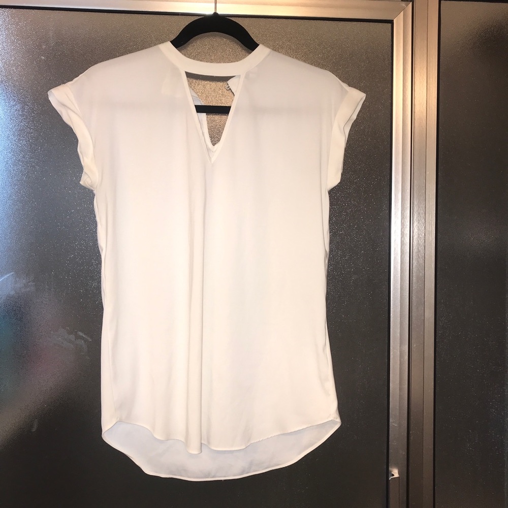 White keyhole blouse